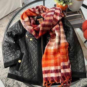 Authentic Tory Burch leather jacket with suede detailing